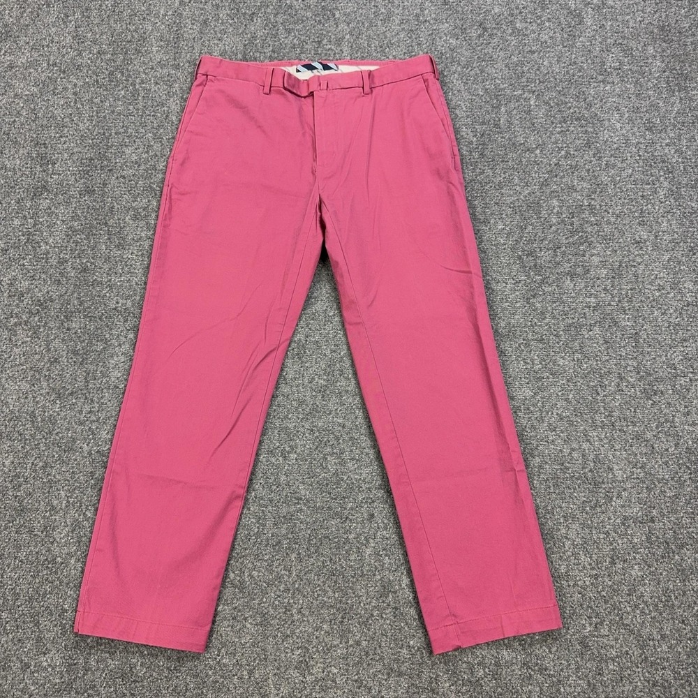 Brooks Brothers Pants Mens 34x28 Pink Red Fleece Chino Straight Stretch Casual